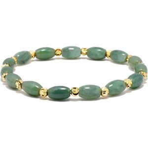 Jade Bracelet For Women ，Beaded Bracelets ，6 * 9Mm Natural Jade Beads,Brass